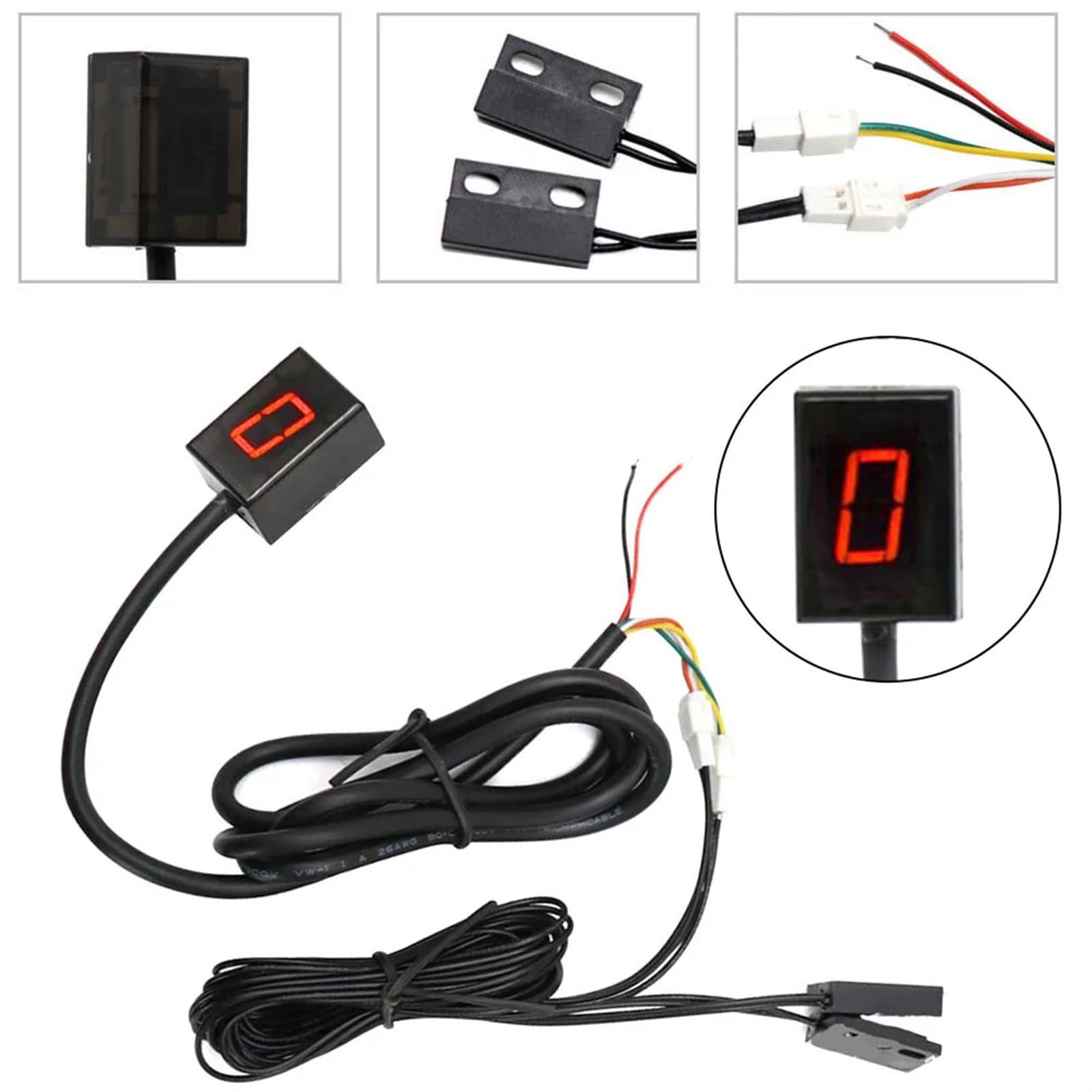 Indicatore di marcia digitale universale a LED for moto, indicatore di tachimetro con 6 display digitali for moto, leva del cambio