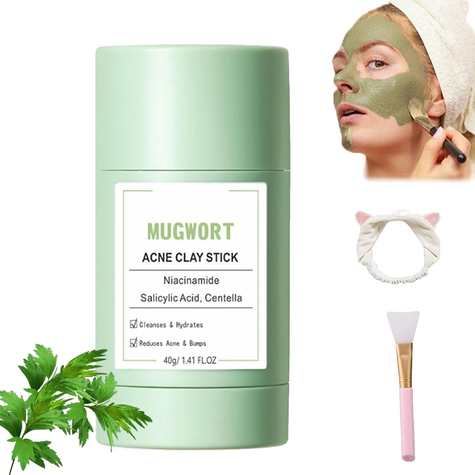 Mugwort Mask, Mugwort Clay Mask, Mugwort Mask Korean, Mugwort Clay Mask Stick, Skintific Mugwort Clay Mask, Skintific Mugwort Anti Pores & Acne Clay Mask (1pcs)