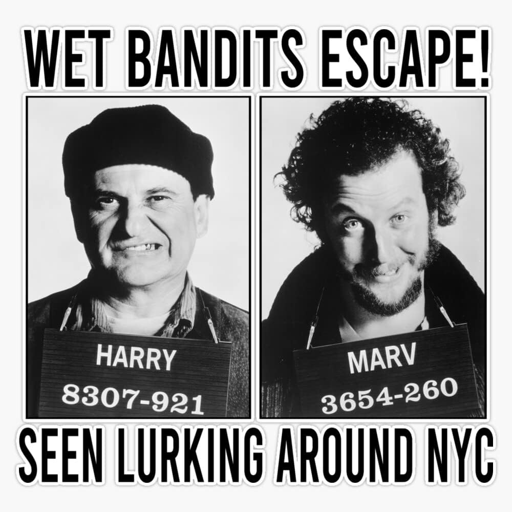 Wet Bandits Home Alone 2 Harry & Marv Sticker Bumper Sticker Vinyl Decal 5"