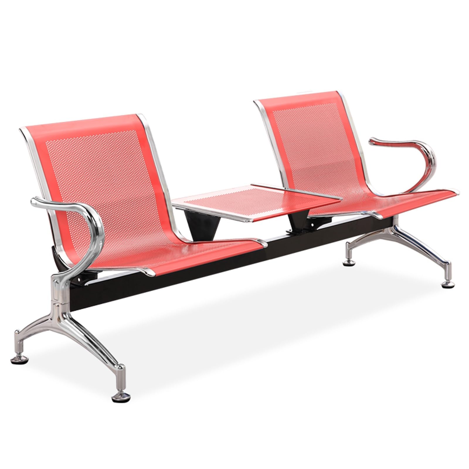 HCZKIUJY Office Waiting Room Bench with Table & Arms - Comfortable Reception Seating for Airport, Hospital, School, Bank & Barbershop - Durable & Stylish Design