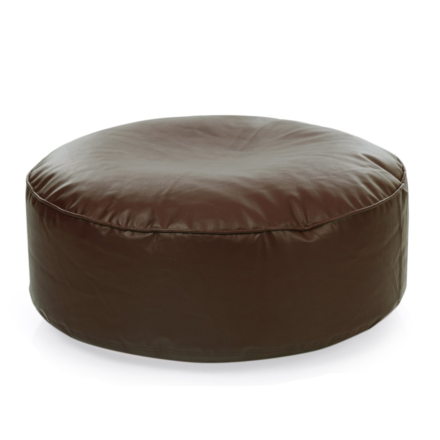 Style Homez Premium Leatherette Large Classic Round Floor Cushion Brown Color, Cover Only-image-26