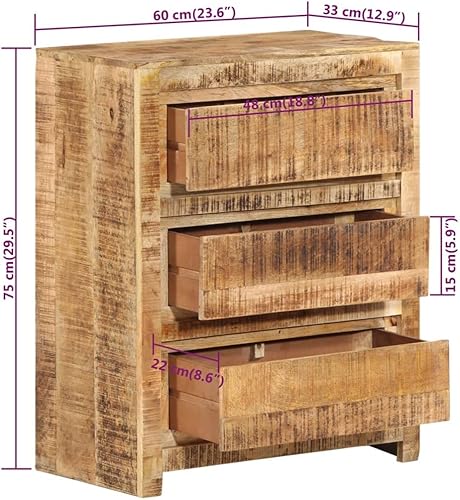 Miniatura 2 de KTHLBRH Estantería rústica de esquina pequeña, aparador, mesita de noche, cajón multicolor, 23.6 x 13 x 29.5 pulgadas, madera maciza, colección de