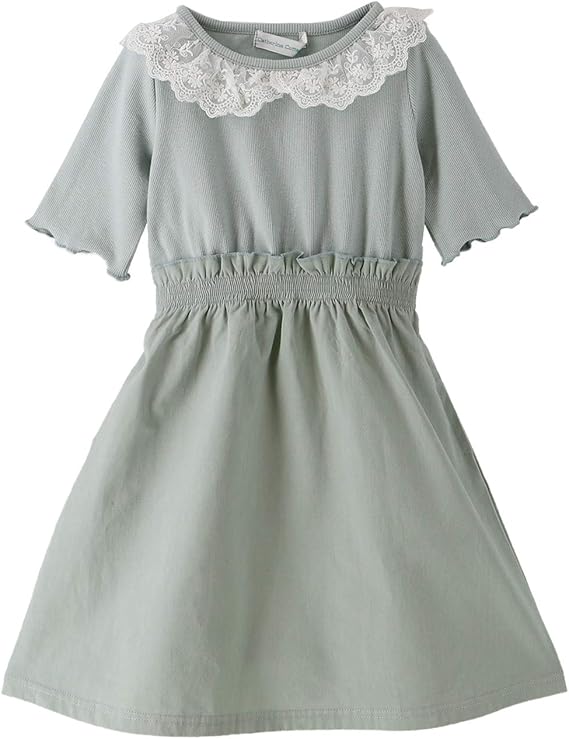 Amazon キャサリンコテージ 女の子 ワンピース 春 夏 半袖ドッキングワンピース キッズ 子供服 カジュアル Qs041 110cm アイスグリーン Gre Tak ワンピース チュニック 通販