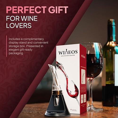 Miniatura 6 de Boquilla para aireador de vino incluye decantador de vino con aireador y soporte para un fácil almacenamiento, folleto guía de vinos.