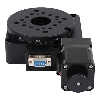 Rotating Platform, 45Kg Load Electric Rotating Machine, Electric Precision Rotary Stages Table, Rotating Platform Motorized Rotation Stage Worm Gear, Diameter 100mm