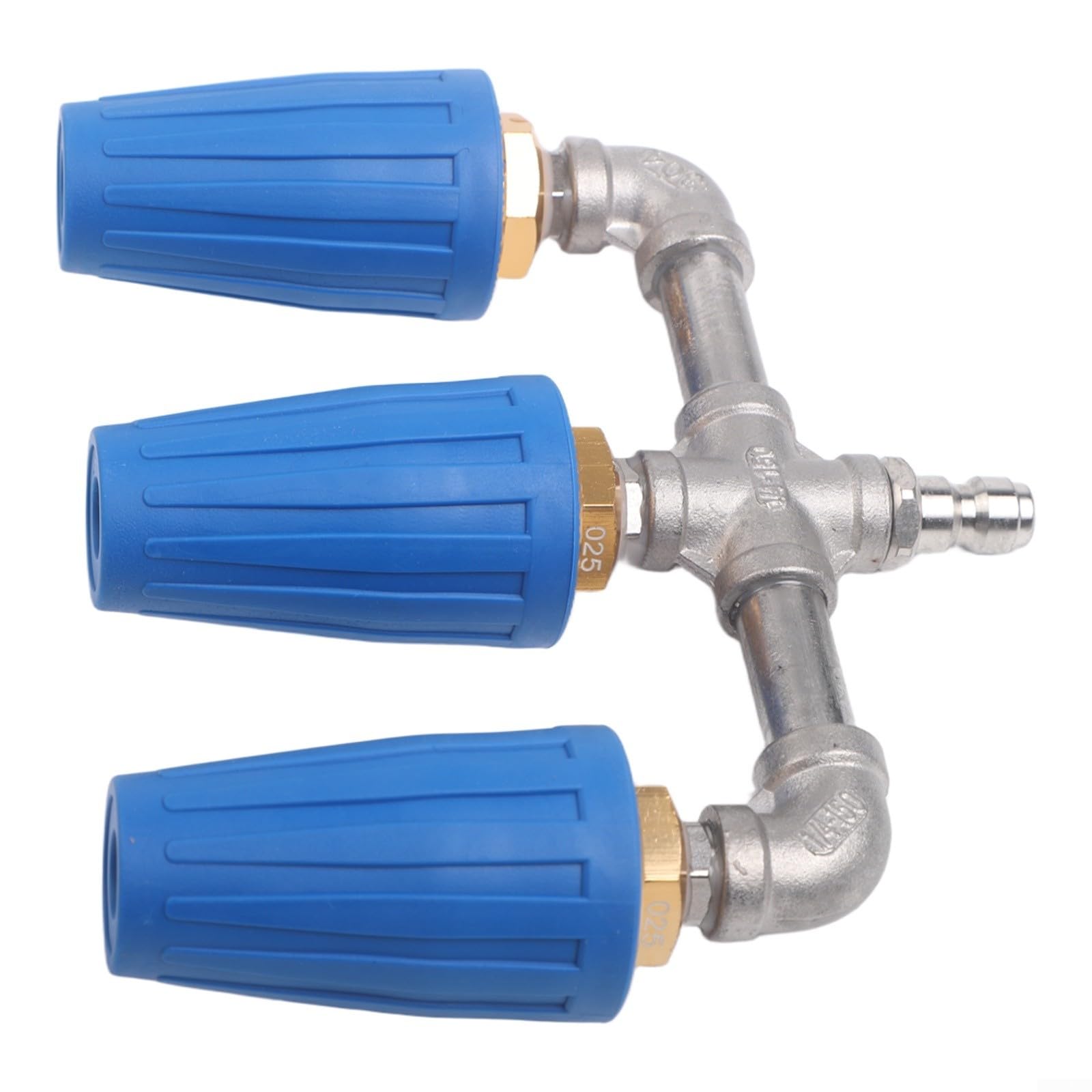 Boquilla de alta presión, Triple Turbo 360 Cabezal de pulverización limpiador giratorio, Lotus Spray Dual Outlet para equipo de lavadora (azul)