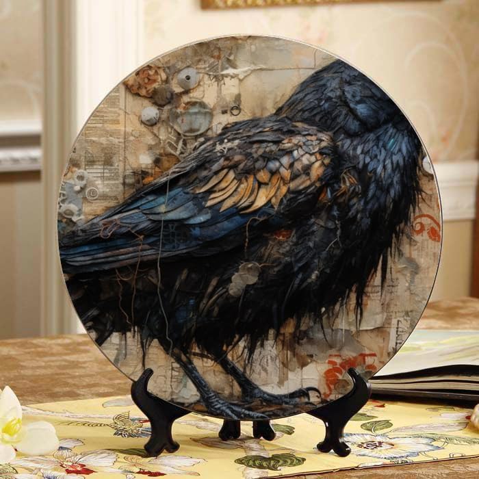 Tiger 10-inch Ceramic Plate for Wall Display or Tabletop, with Stand & Hook DP-947184208