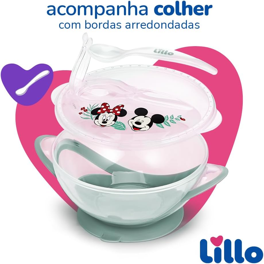 Prato Bowl com Ventosa e Colher Disney