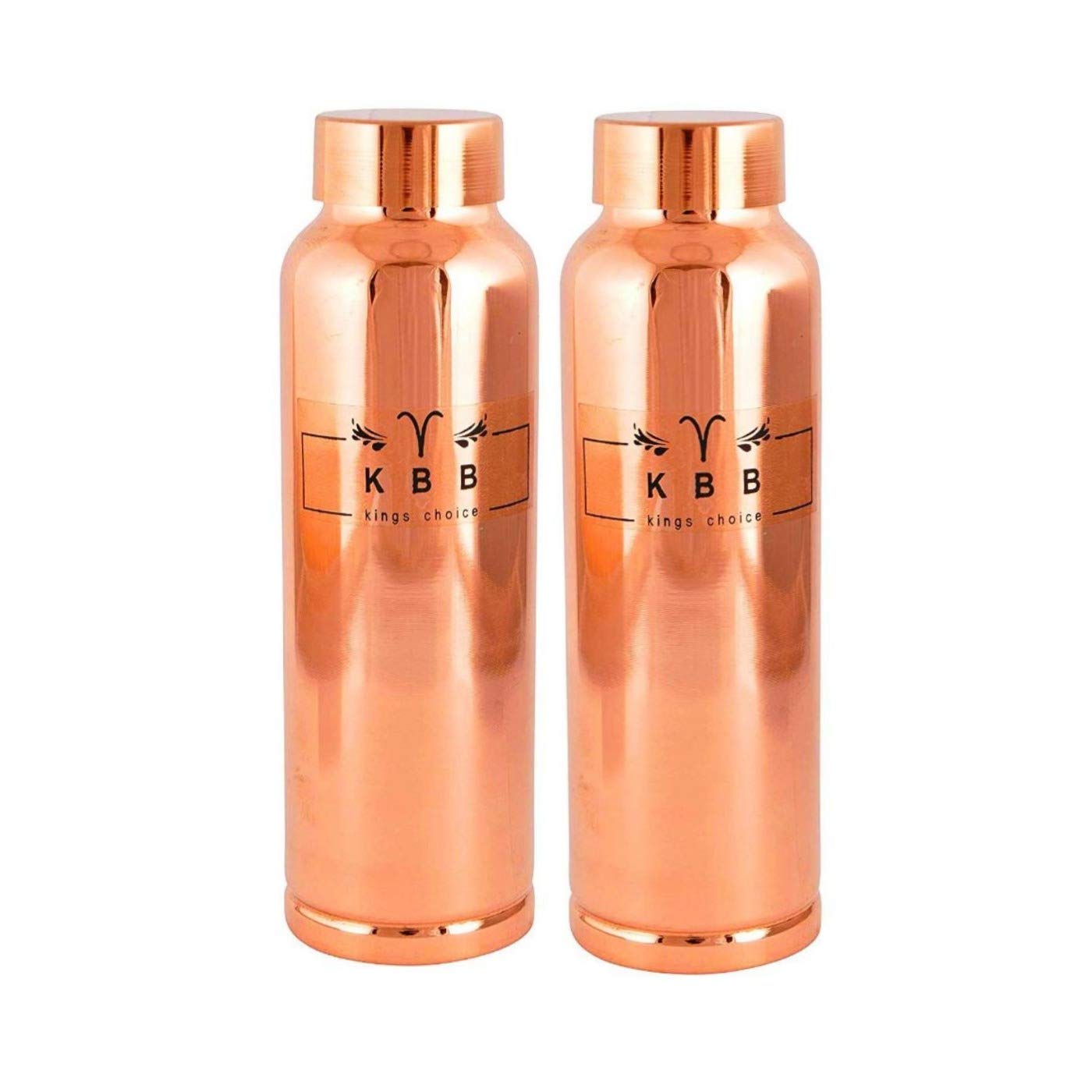 KBB Copper Water Bottles 1 Litre Best (DR Plain, Pack of 2) Amazon.in