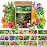 PLANTMEW 30 Heirloom Vegetable Seeds for Planting, 12,000+ Garden Seeds - Non-GMO Vegetable, Herb, Fruit Seeds - Survival Seed Vault with Tomato, Basil, Lettuce, Bean, Pepper, Squash and More
