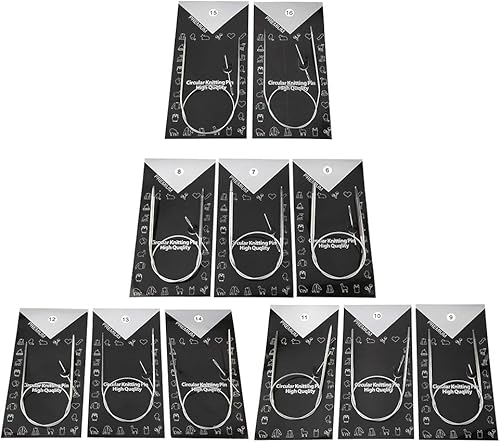 Miniatura 1 de Agujas de tejer circulares, agujas de tejer circulares de 16 pulgadas, aguja de tejer artesanal, tamaño 4, juego de tejido de suéter (16.9 in), 11