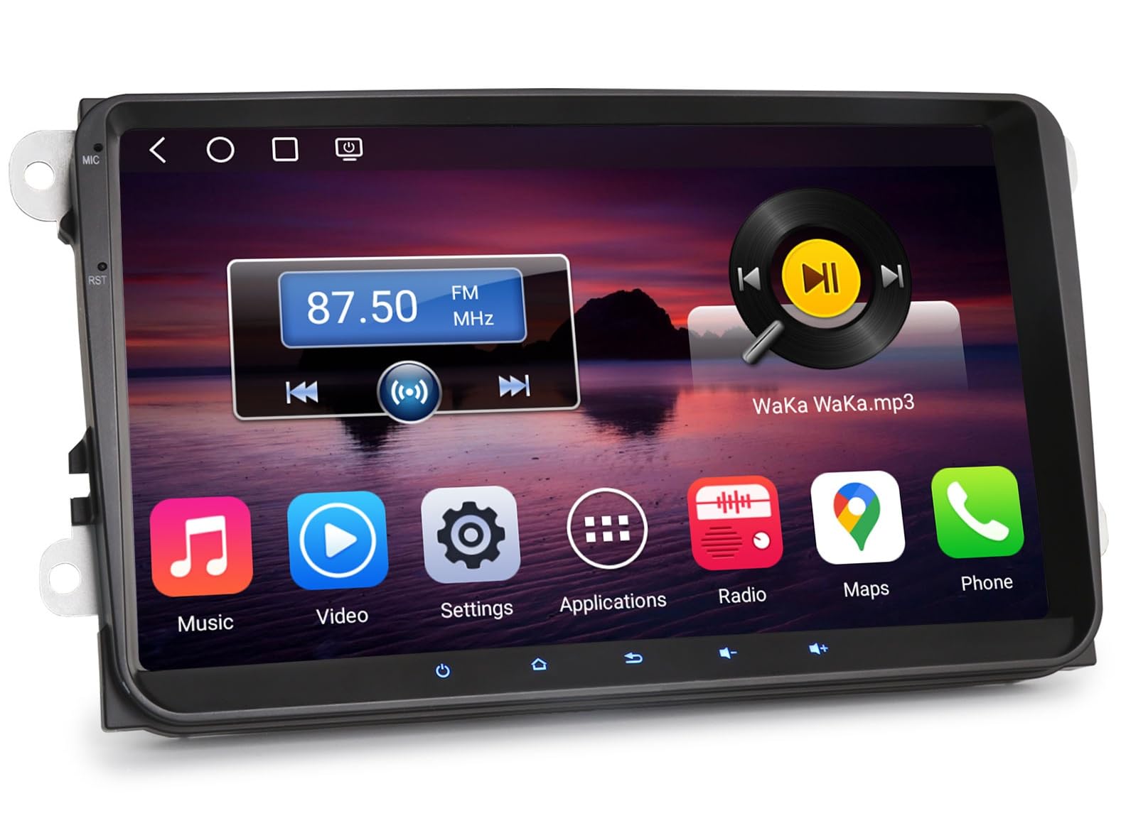 9" Qualcomm 8-Core 4GO+64GO Android 14 Autoradio pour VW Golf 5/6 Passat B7 EOS Polo 6R T5 Touran Caddy Tiguan Seat Skoda CarPlay sans Fil GPS Navigateur WiFi Bluetooth 5.1 Canbus SWC Écran Tactile