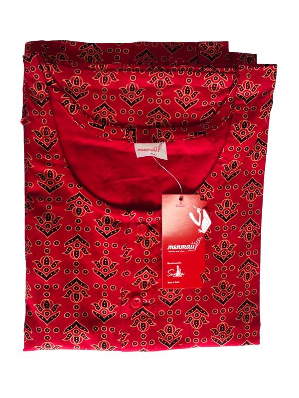 Image of MENMAII Women's [L-4XL] Full Open /Front Buttoned [a Kind of Adaptive Clothing] Multipurpose Nighty for Maternity /Pregnancy /Elderly /Patient /Feeding /Hospital Purpose Nighty Calf Length