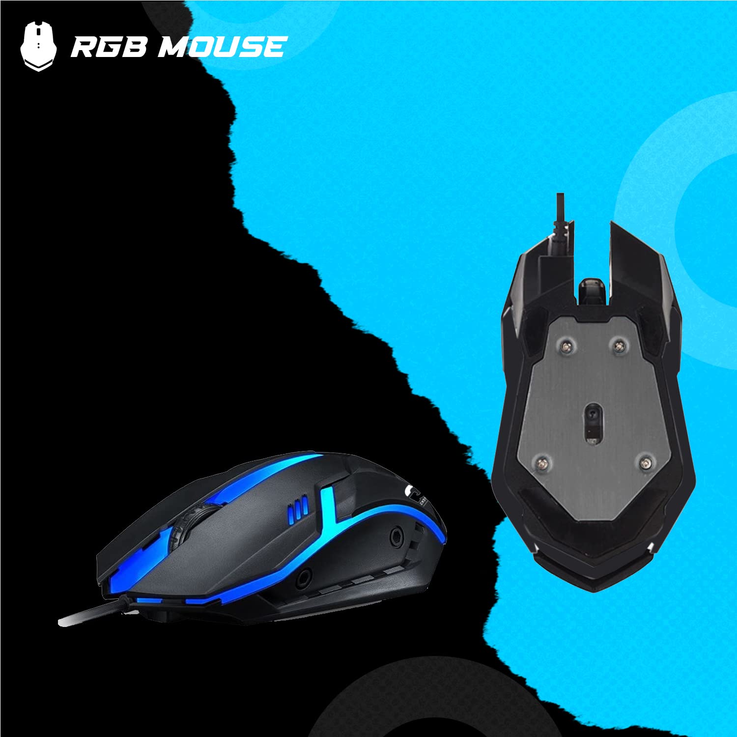 MTG RGB Teclado y mouse mecánico retroiluminado con cable, teclas antighosting completas para computadora de escritorio, computadora portátil Combo