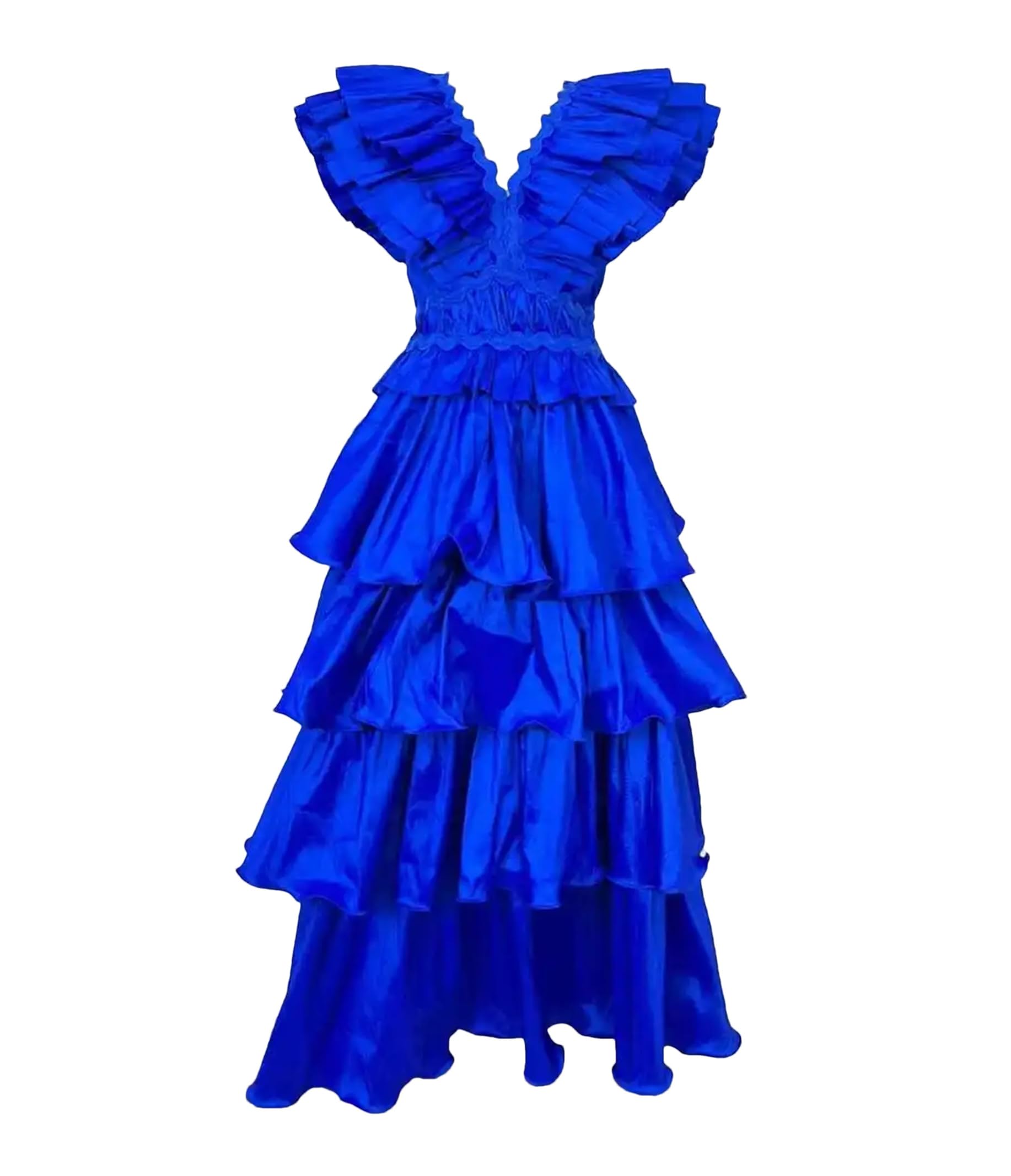 Abiti da donna con volant patchwork solido per donna scollo a V senza schienale a vita alta impiombato abito in pizzo