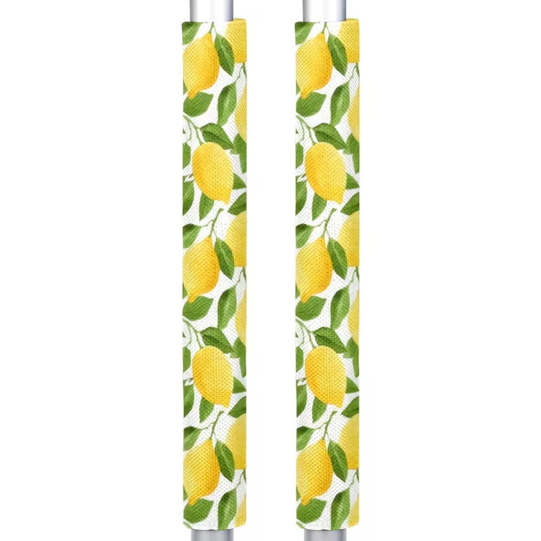 Temeemeg Set of 2 Fridge Handle Covers - Lemon Refrigerator Handle Covers for Heat & Stain Protection, Washable Appliance Protector for Oven, Microwave, Dishwasher