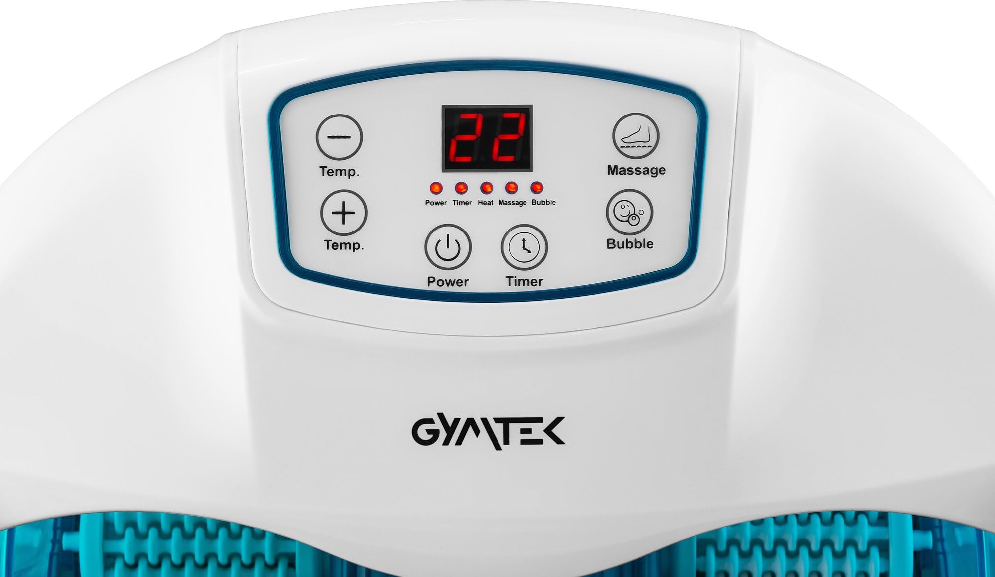 Gymtek Fussbad mit Massagefunktion, Fußbad Massagegerät, Fußbadewanne mit Massage & Wärme, Fußsprudelbad für die Füße - Inkl. Hydro-& Vibrationsmassage