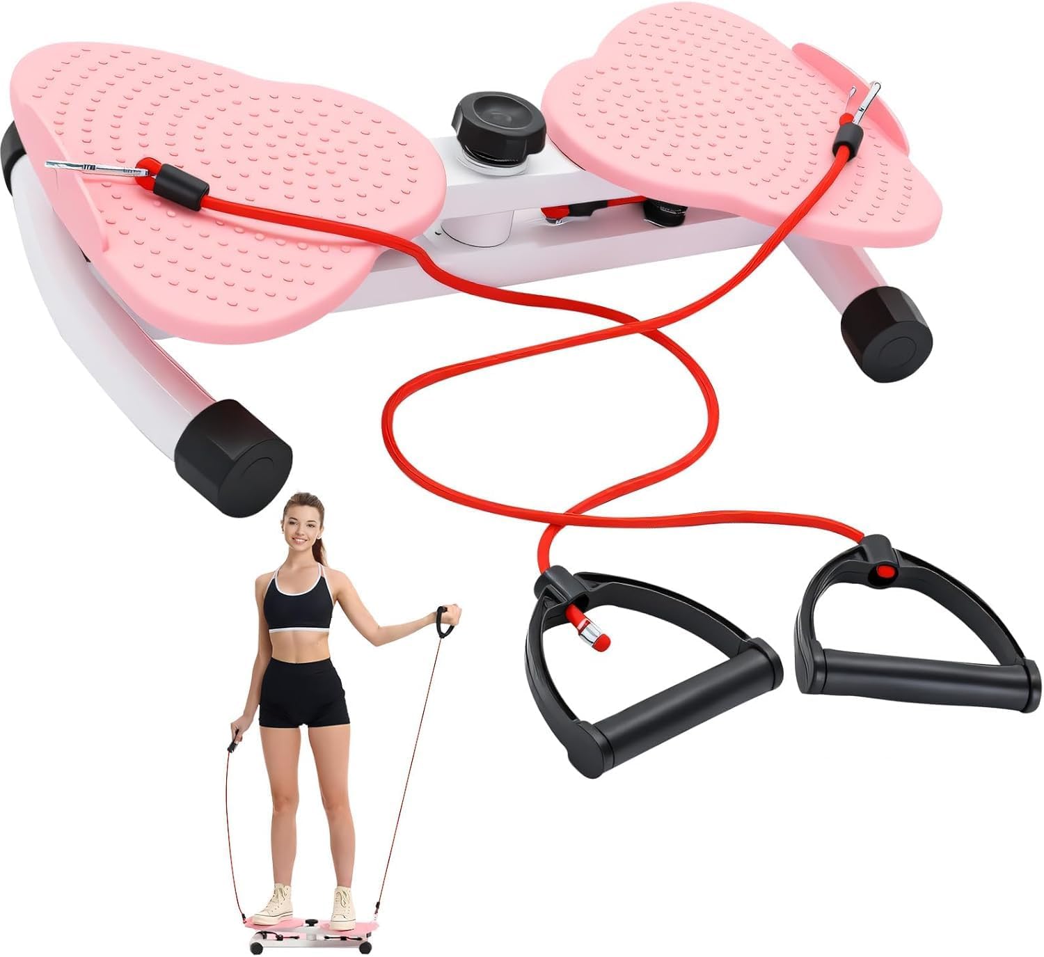 Elliptical Twister Stair Stepper Exercise with Resistance Band Helps in Weight Loss, Body Strength,Fitness Training Ideal for Men and Women Portable Cardio Home Gym Use-image-15