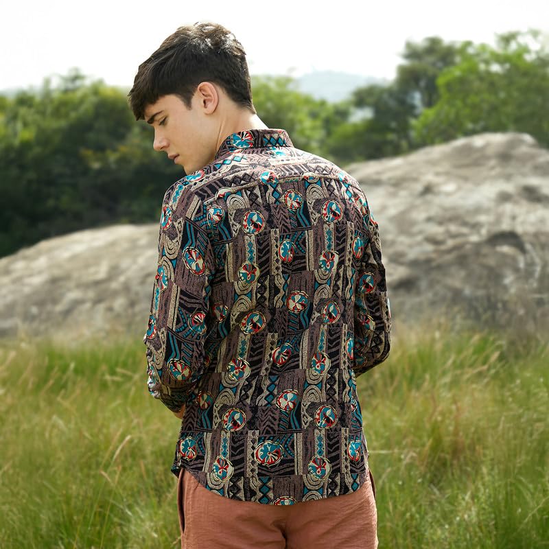 Image of CAHOOT Men's Shirt for Casual Wear | Spread Collar | Long Cuffed Sleeves | Button Closure | Shirt Crafted with Comfort Fit for Everyday Wear