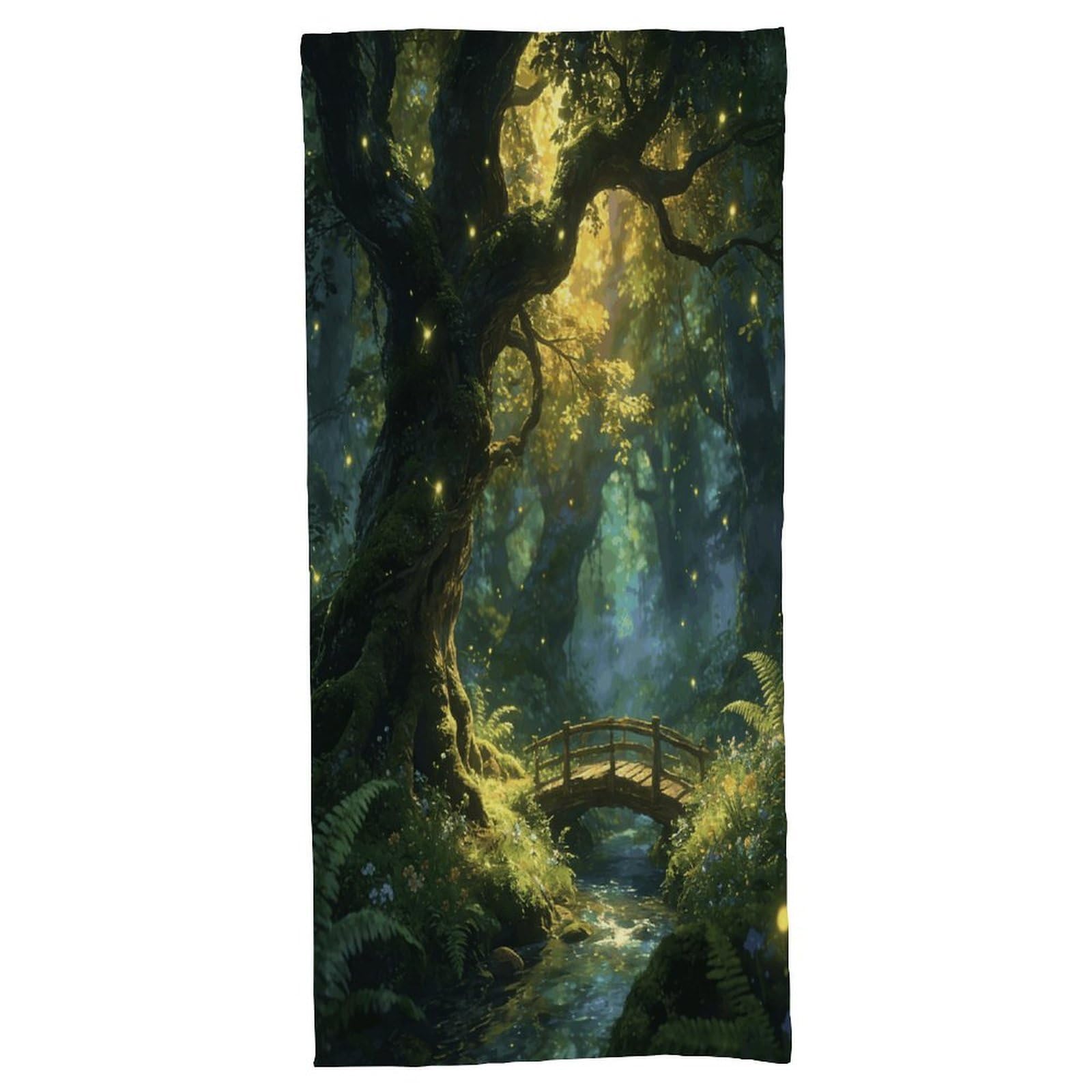 Fodpand Style Enchanted Forest Bath Towel, Highly Absorbent & Quick Drying Beach Towel, Compact & Lightweight Pool Towel For Bathroom, Beach, Pool, Gym, Spa, And Hotel Use