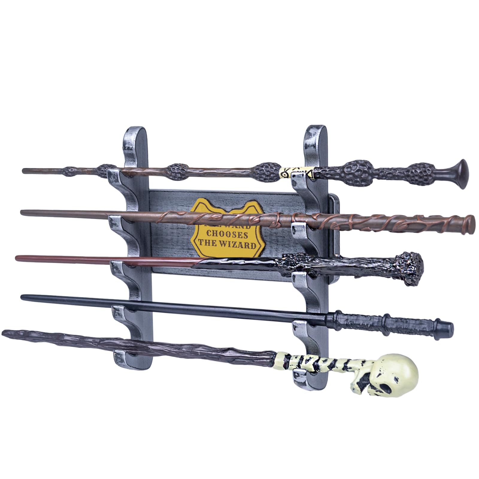 DigNew 5 Tiered Wand Holder Wall Mount,Wood Display Stand,Suitable for Wand Enthusiasts or Collectors to Display in The Living Room,Bedroom or Office