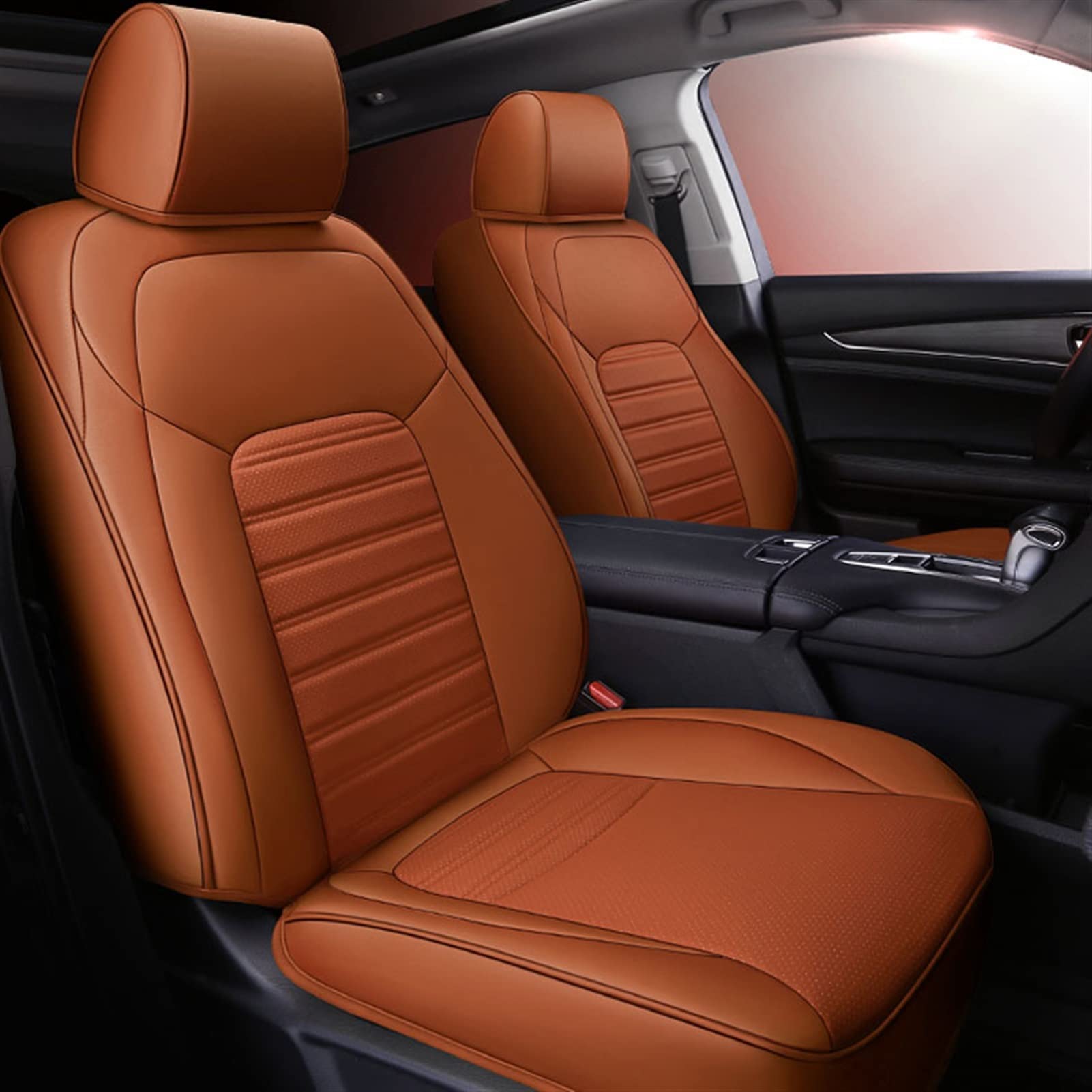 Juegos Cubreasientos Juego Completo Funda Asiento Coche Piel Vaca para Subaru para Tribeca para Outback para Impreza para Forester para Legacy Wagon Cubreasiento (Color : Naranja)