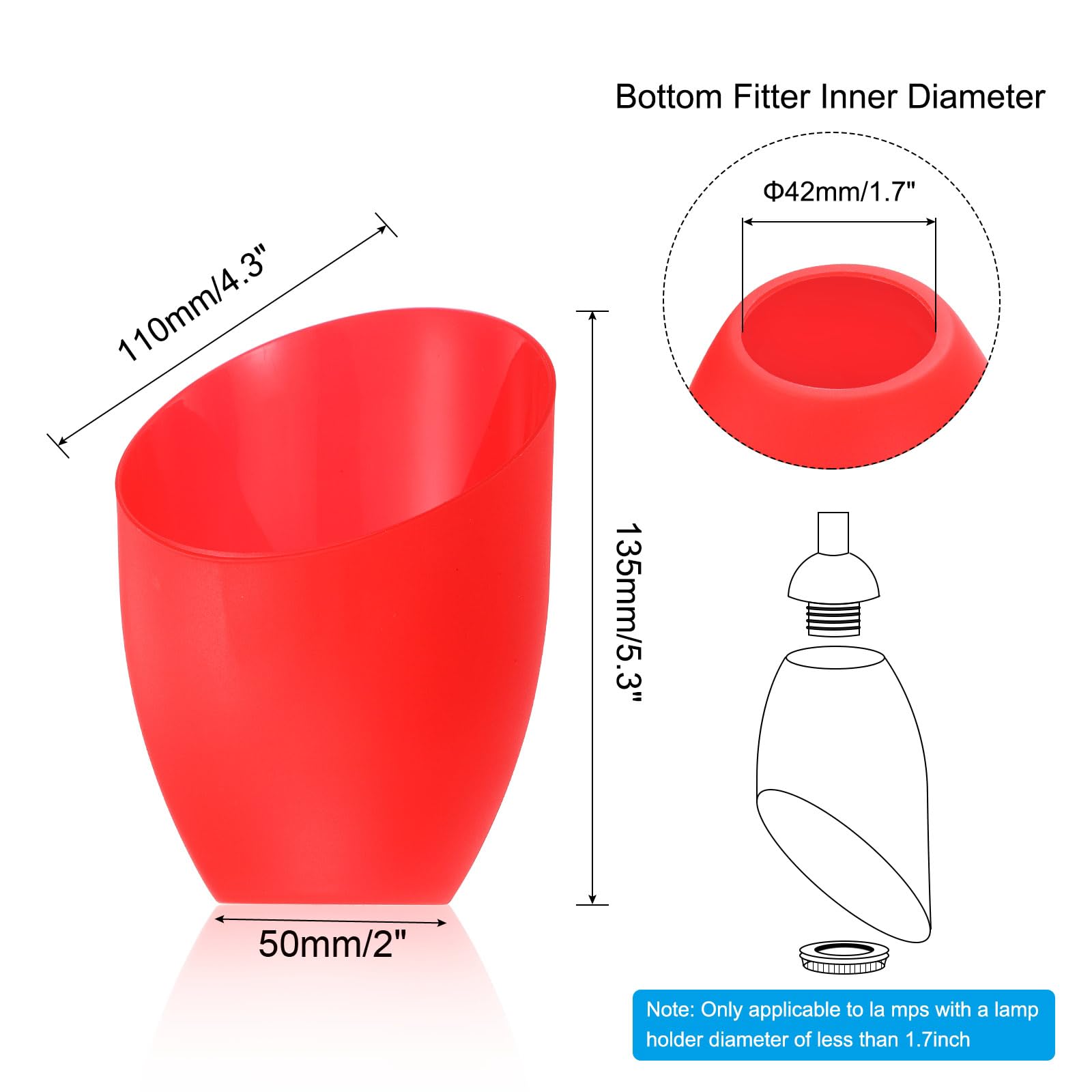 PATIKIL 5.3" High 4.3" Diameter 1.7" Fitter Plastic Lampshade - Image 2