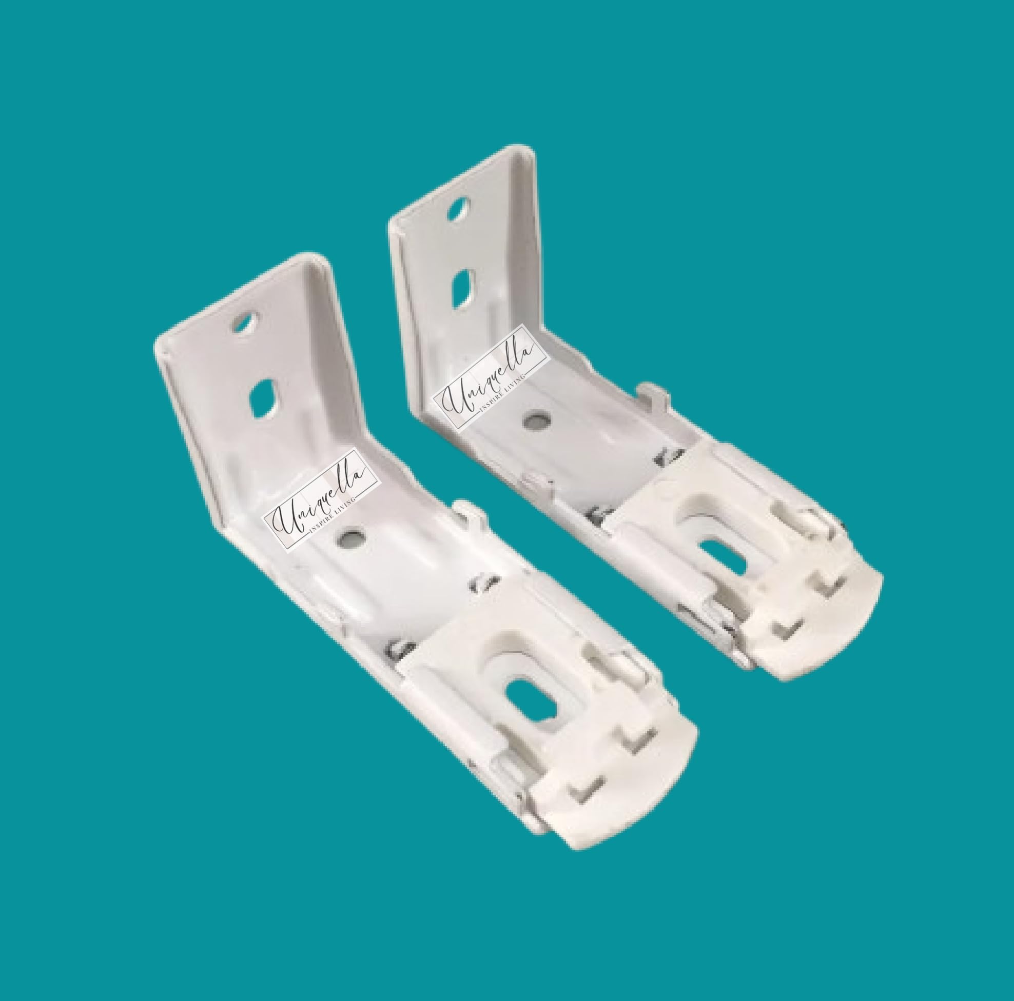 UNIQUELLA Pack 2 Pcs White Coated Zebra Blind Mountings Brackets for Zebra Roller Window Blinds-picture-10