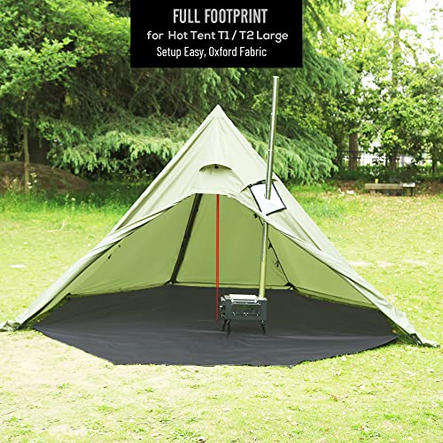 Image of Preself Footprint for Tipi Hot Tent, Ground Sheet Mat, Tent Floor, Waterproof Camping Tarp (Full - T1 T2 Large)
