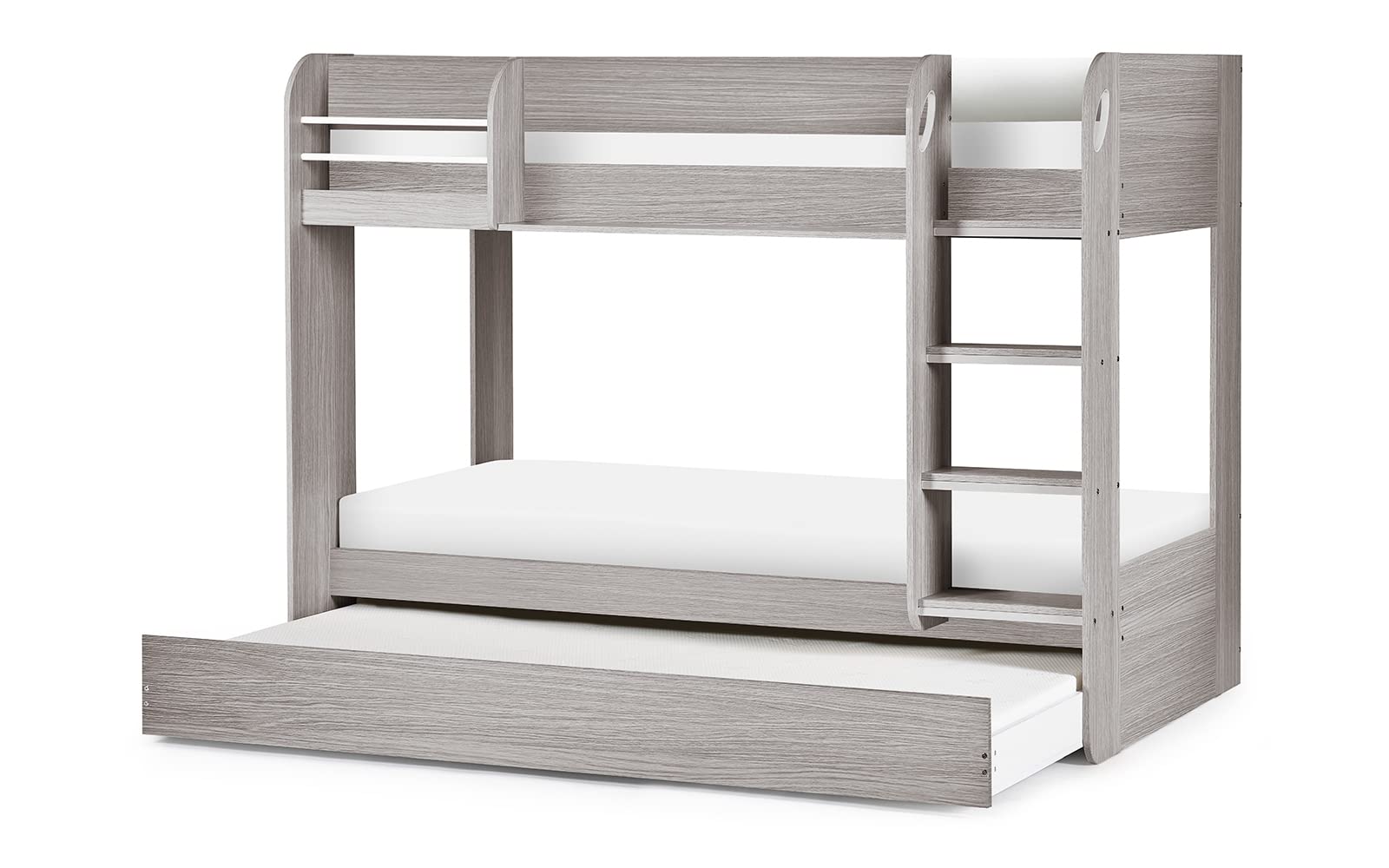 Julian Bowen Mars Grey Oak Bunk Bed with Underbed - Kids Bunk Bed - Oak Material