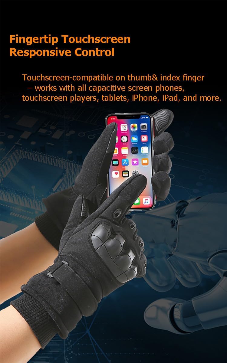Winter Motorcycle Tactical Gloves, Rainproof Windproof Touchscreen Cold Weather Gloves for Motorcycle Riding, UTV,ATV, Ice Skating,Skiing,Snowmobile Black L Winter Motorcycle Tactical Gloves, Rainproof Windproof Touchscreen Cold Weather Gloves for Motorcycle Riding, UTV,ATV, Ice Skating,Skiing,Snowmobile Black L