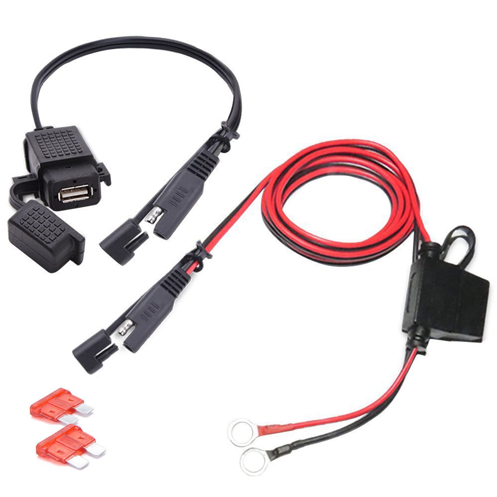 Motorcycle USB Safety Reliable Charger Waterproof SAE to USB Cable Adapter Phone GPS Tablets