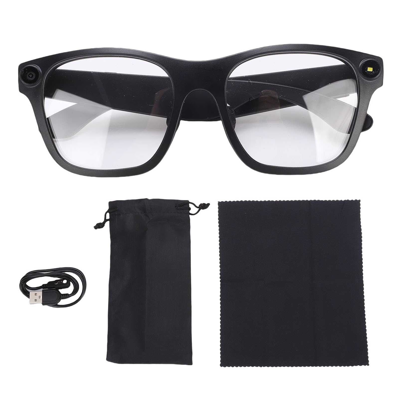 Sxhlseller AI Translation Lunettes Intelligentes avec Caméra et Bluetooth WiFi pour Hommes et Femmes, 20MP 1080p HD Lunettes D'enregistrement Vidéo Portables, Assistant Vocal, Léger pour