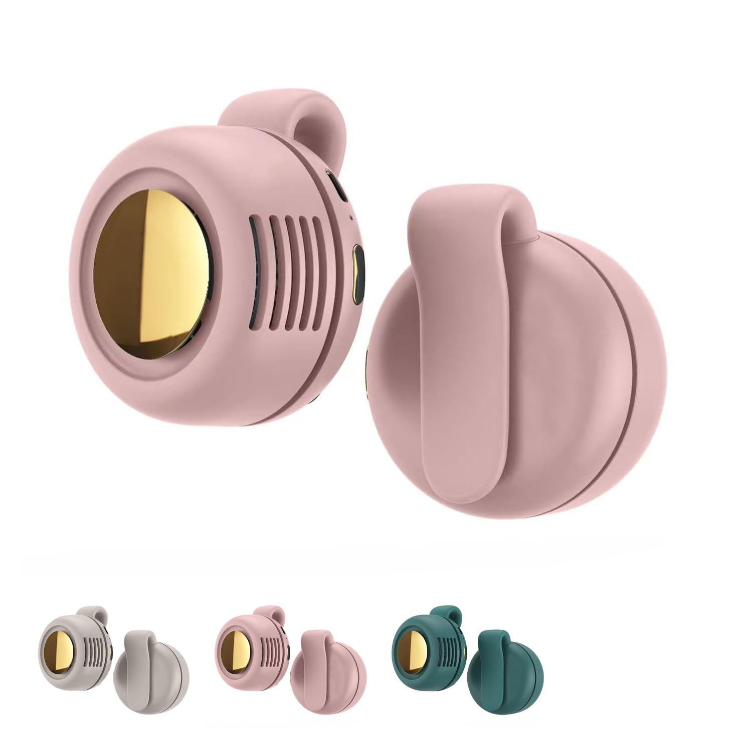Bryzy Ventilatore Portatile – Silenzioso, 3 Velocità, Clip Inclusa, Rotazione 360° per Ogni Ambiente (Rosa)