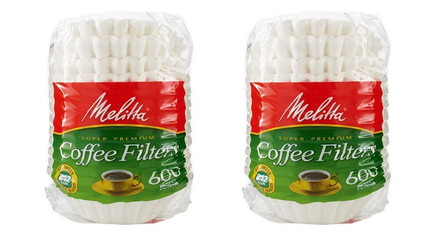 Melitta 600 Coffee Filters, Basket, Pack of 1200, 1200, White