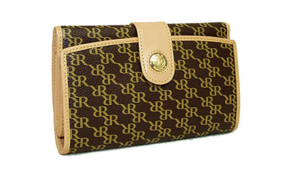 Rioni Designer Handbags & LuggageAristo Brown Multi-Fold Button Wallet by Rioni Designer Handbags & Luggage