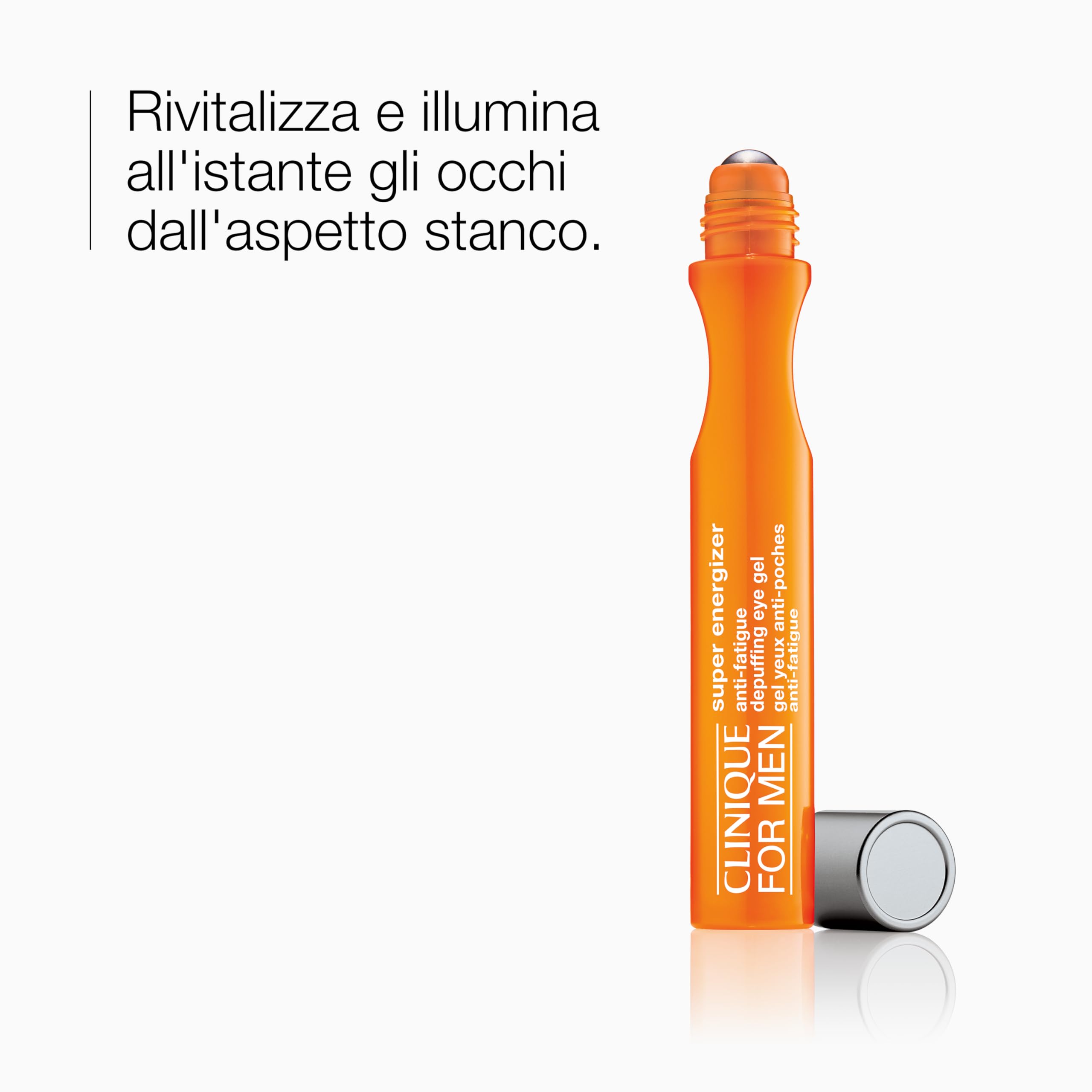 Clinique For Men Super Energizer Anti-Fatigue Depuffing Eye Gel | Roll-on idratante contorno occhi uomo, 15 ml