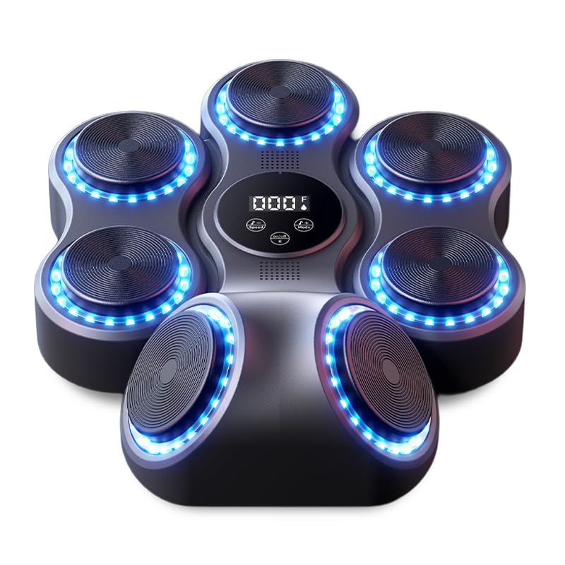 TechVizrs Music Boxing Machine für Erwachsene, Musikboxing Maschine mit LED-Lichtern, Bluetooth, 9 Geschwindigkeitsmodi, Hook Punch Musik-Boxen für Zuhause & Fitnessstudio
