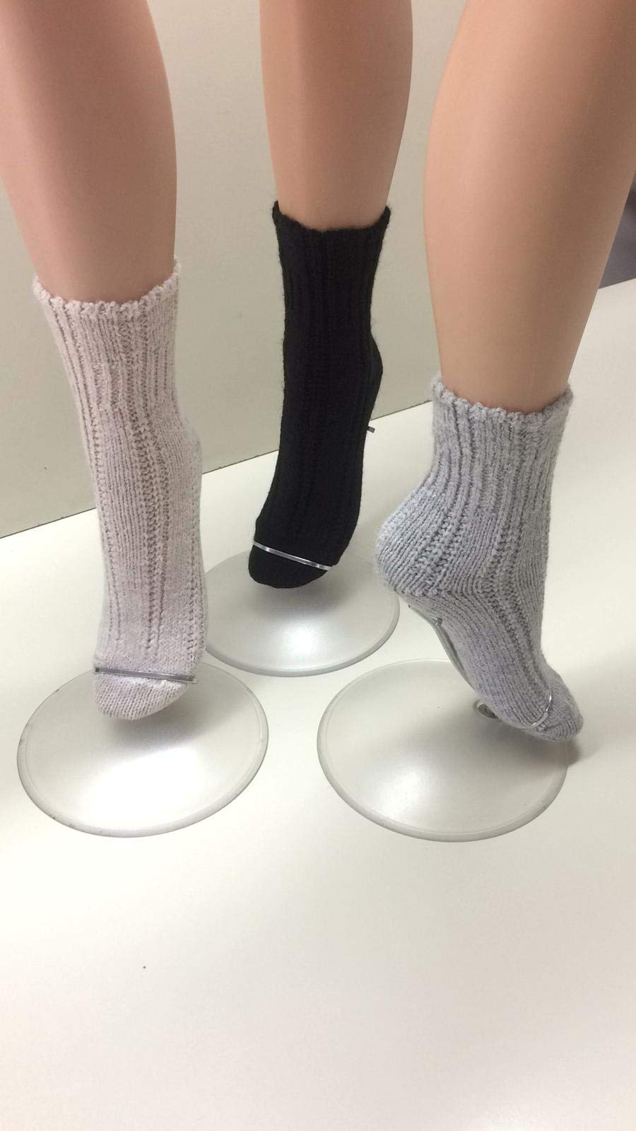 3 Pairs - Trendy women's socks - ALPACA LOLA Collection - soft and warm, in assortment in Black, Pearl and Beige colors (6-8) - Image 4