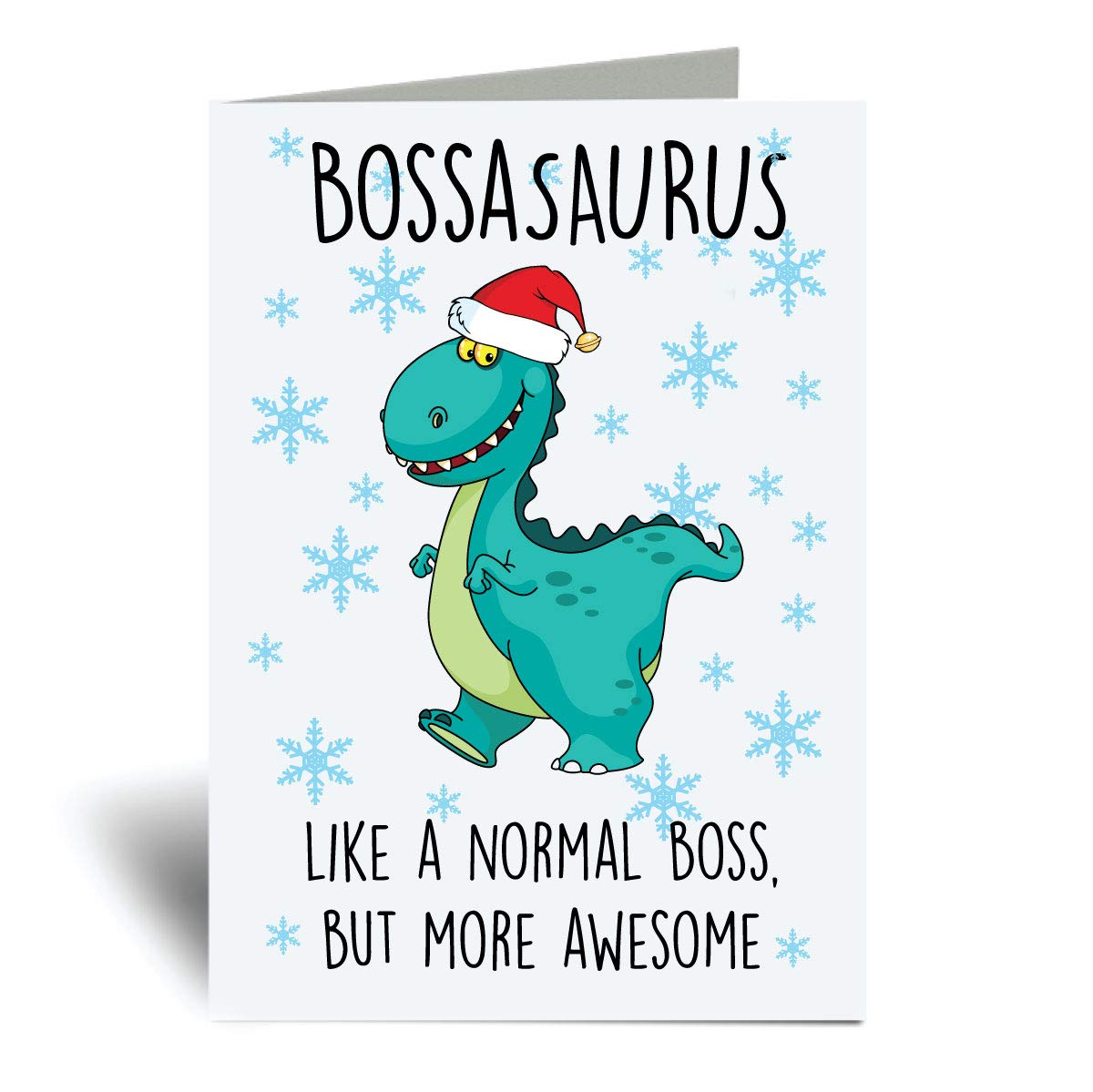 60 Second Makeover Bossasaurus Weihnachtskarte – Lustige Dino-Karte Für Vatertag & Geburtstag