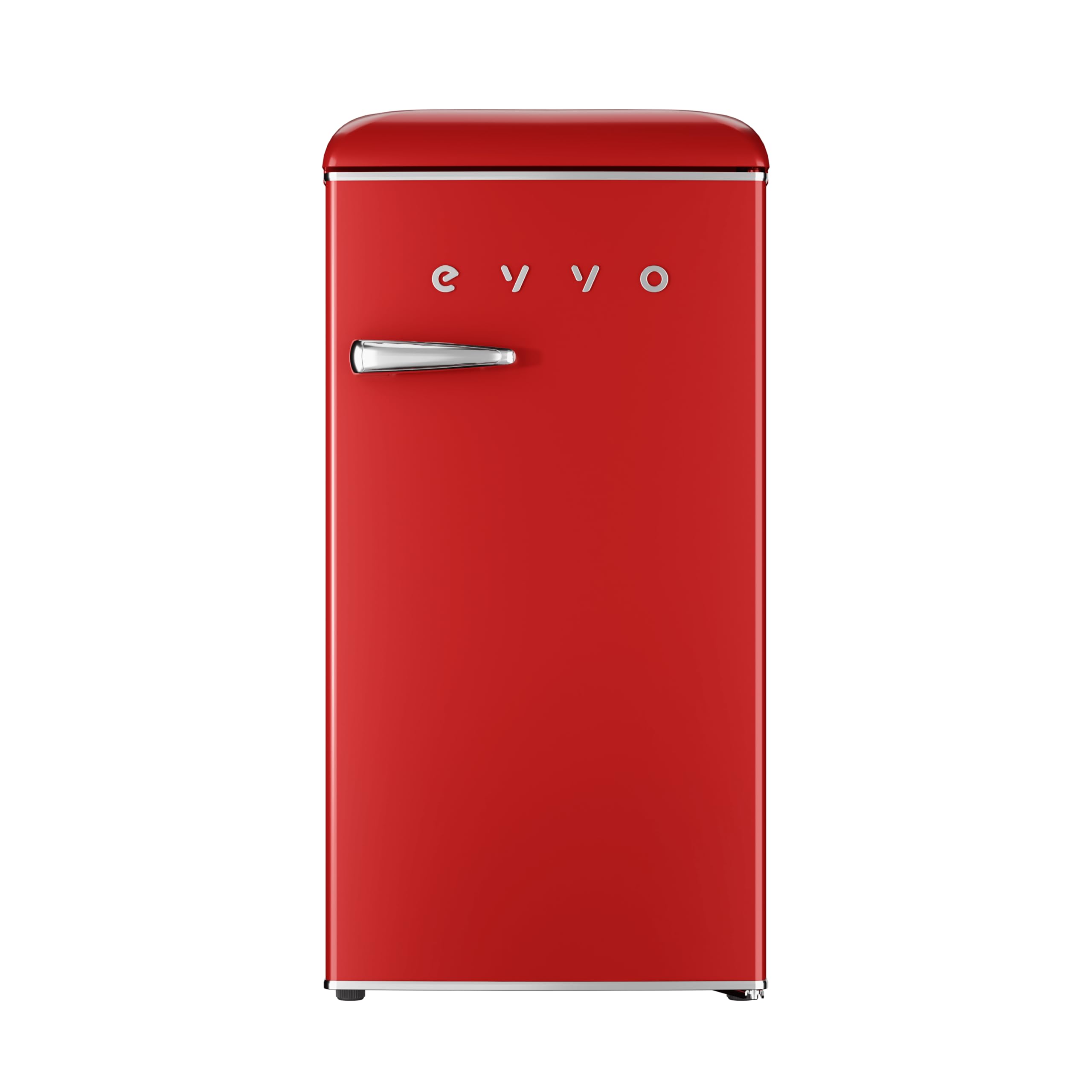 EVVO Nevera Pequeña Retro, 84 litros de Capacidad + 11 Litros de Congelador, Diseño Vintage, Bajo Consumo, Silenciosa, Control de Temperatura, Organizador, Frigorífico Mini F26 Retro Color Rojo