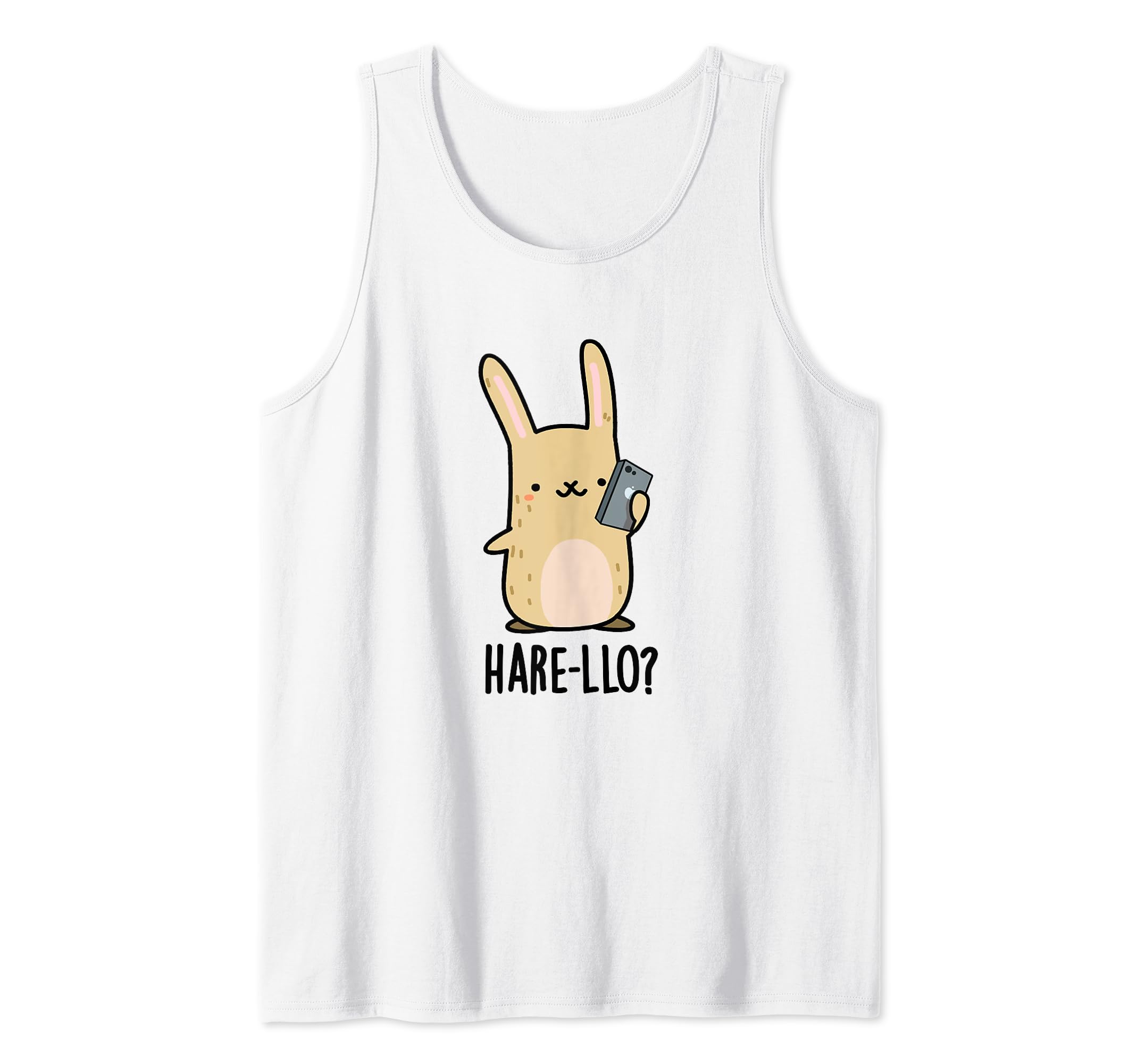 Punny BoneHare-llo Funny Rabbit Hello Pun Tank Top