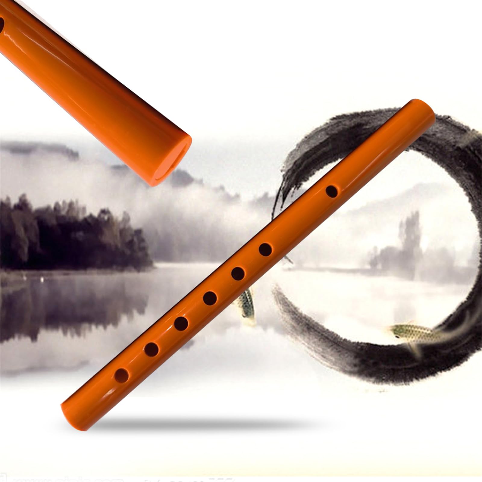 Wooden Bamboo Flute - Traditional 6 Hole Recorder For Beginners, 9.45 Inch Student Musical Instrument