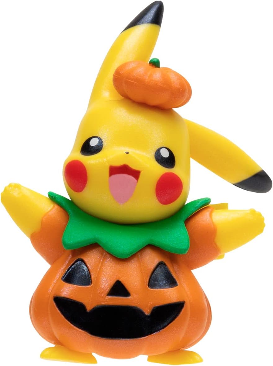 Bandai - Pokémon - Halloween Advent Calendar - 8 Pokemon Figures and 5 Accessories - Pikachu, Zorua, Malosse, Bulbasarre, Fantyrm, Skelenox and Mimiqui - PKW2688