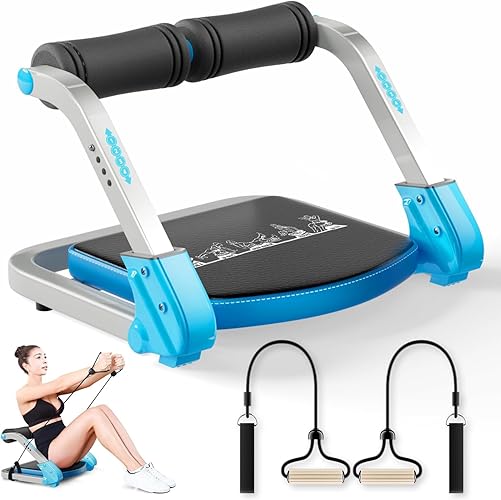 Ab Trainer/Crunch Machine, Ab Workout Equipment, 4 Adjustable Resistance, Ab Machine for Stomach Workout, 350 LBS Weight Capacity, Automatic Rebound, Ab Core Machine,Fitness Equipment for Home