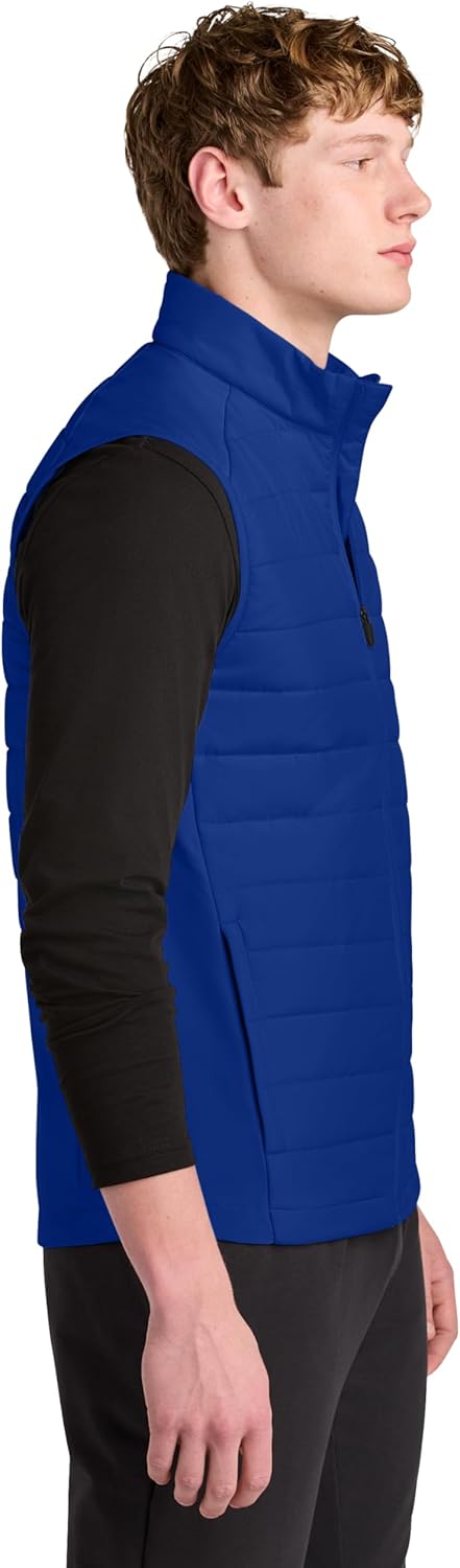 SPORT-TEK Unisex Teknical Hybrid Vest | Lightweight Insulated Zip Up Vest for Men & Women, Water Repellent, Adjustable Hem