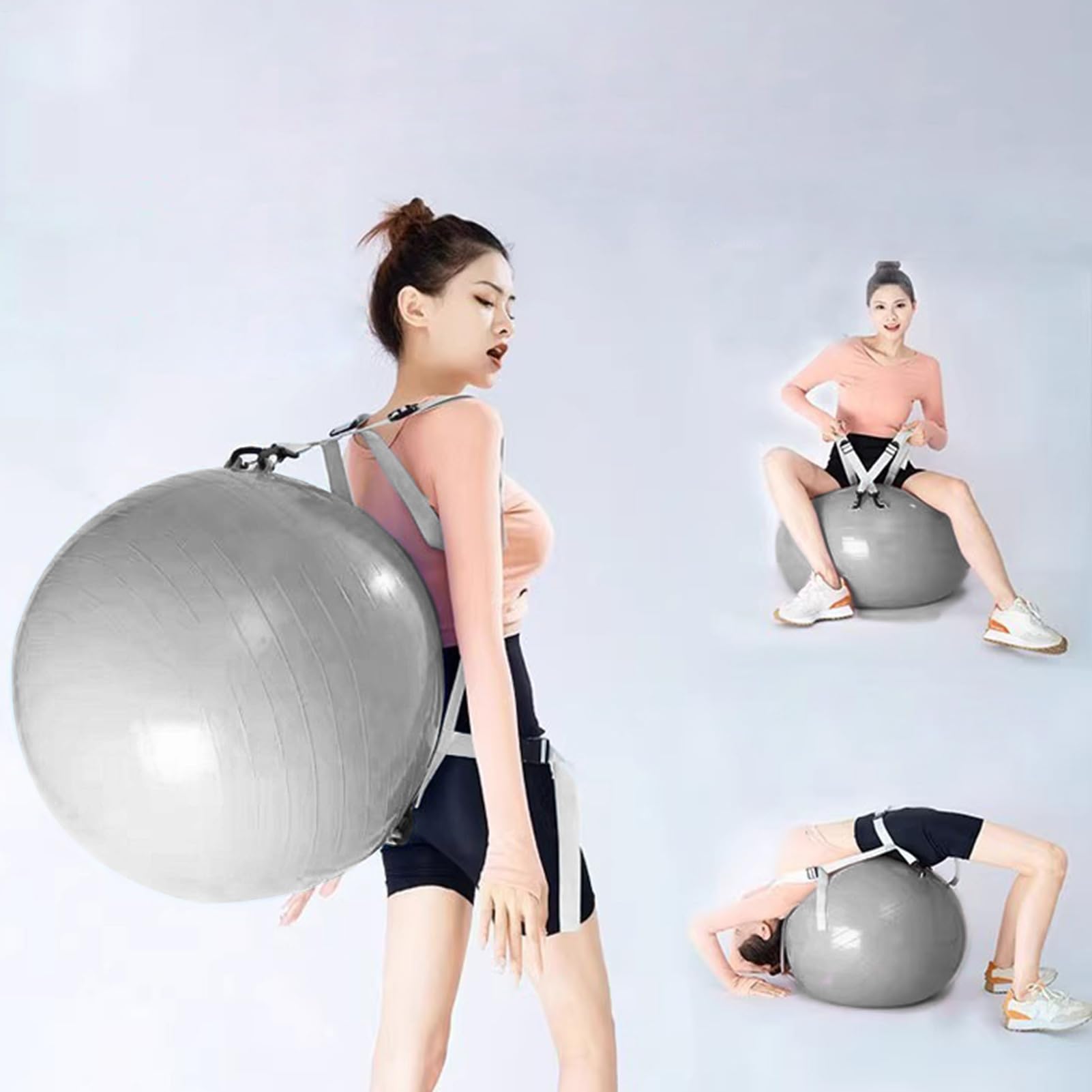 Pelota asistida para volteretas, pelota de voltereta, para yoga, fitness auxiliar, multifuncional, para volteretas asistidas, capacidad de 250 kg, superficie antideslizante para