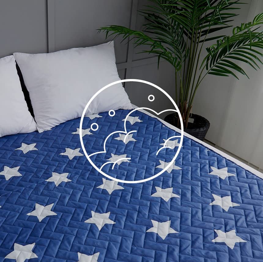 HanIl Blue and White Stars Electric Heating Mat Electric Warming Mattress Pad with Temperature Controller (Small Size)
