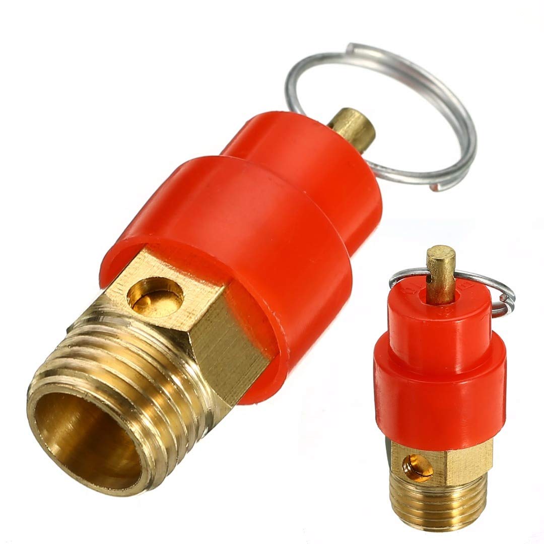 1pc 1/4'' BSP Safety Valve Brass 120 PSI Air Compressor Safety Relief