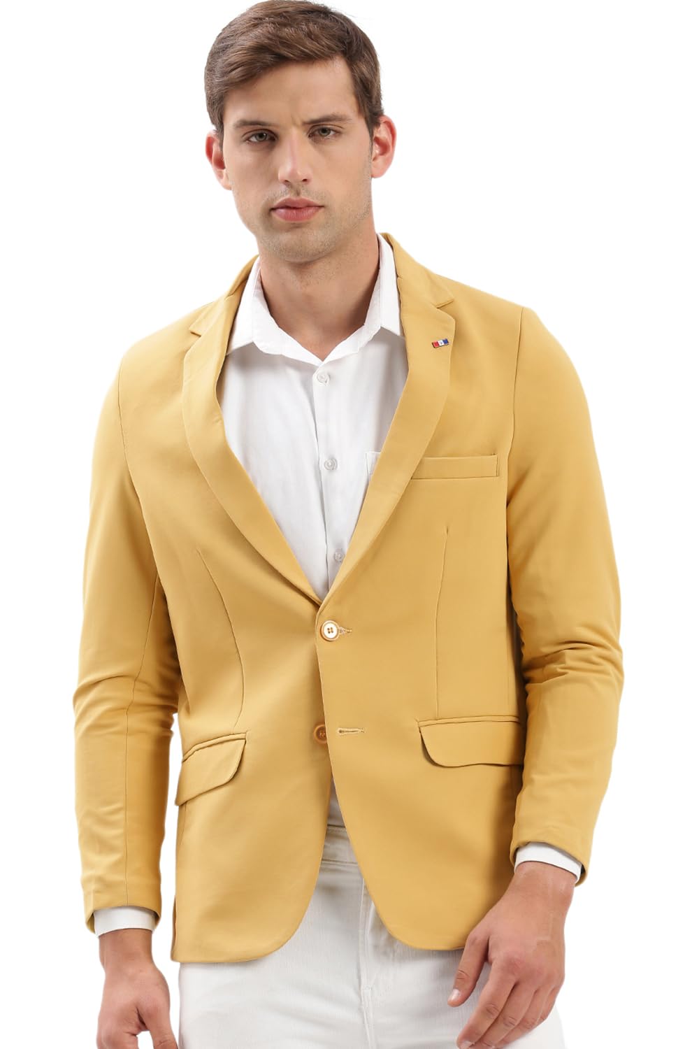 showoffff Men Solid Single Breasted Casual Blazer | Notched Lapel Full Sleeves Cotton Blazer for Mens | Slim Fit Regular Length Blazer for Men's-picture-38